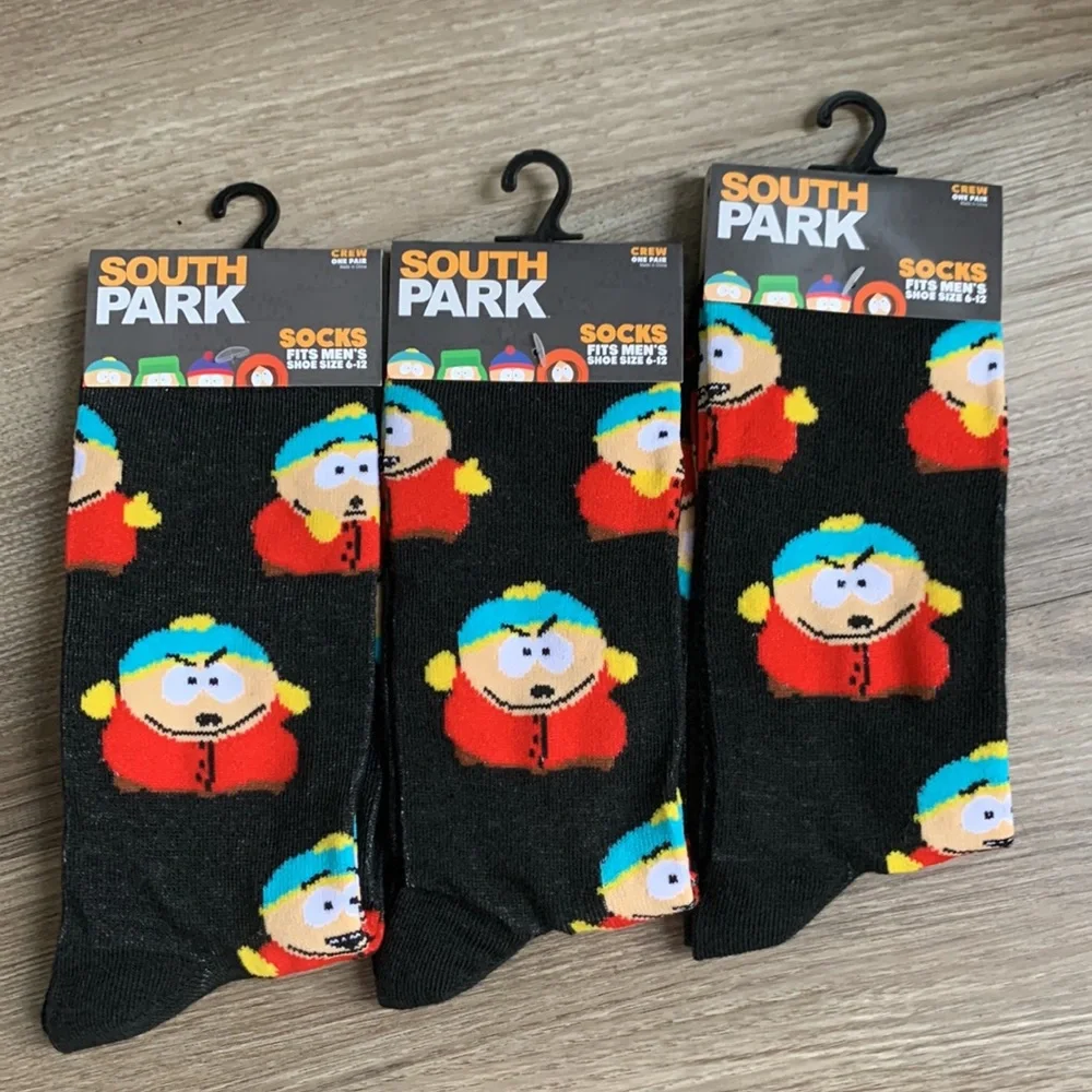 3 Pairs Eric Cartman South Park Crew Socks Men Shoe 6-12 SouthPark Unisex Fun 🆕